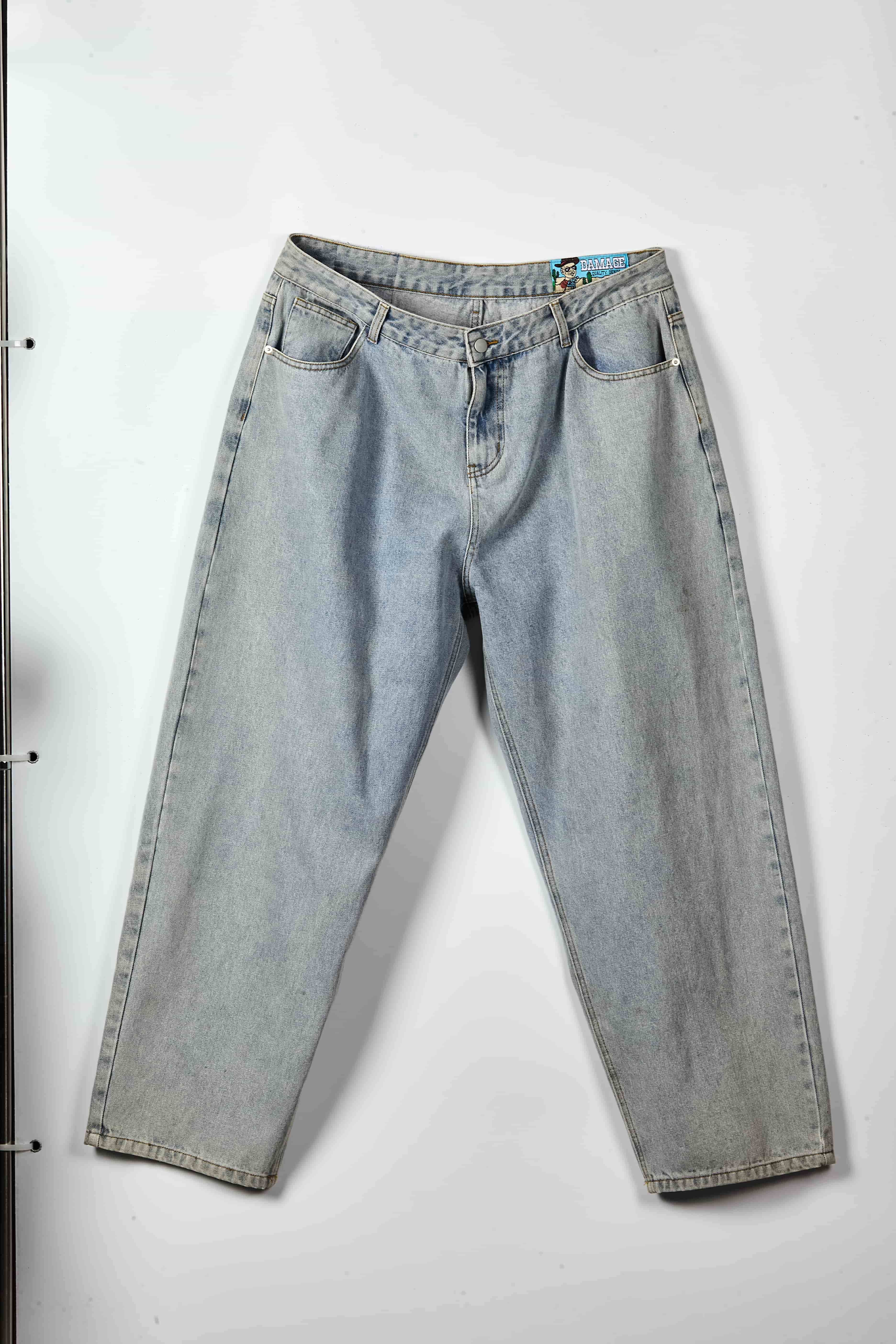 Light Wash Baggy Jeans - Vintage Loose Fit Streetwear Denim Pants